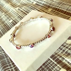 Silver and purple bracelet